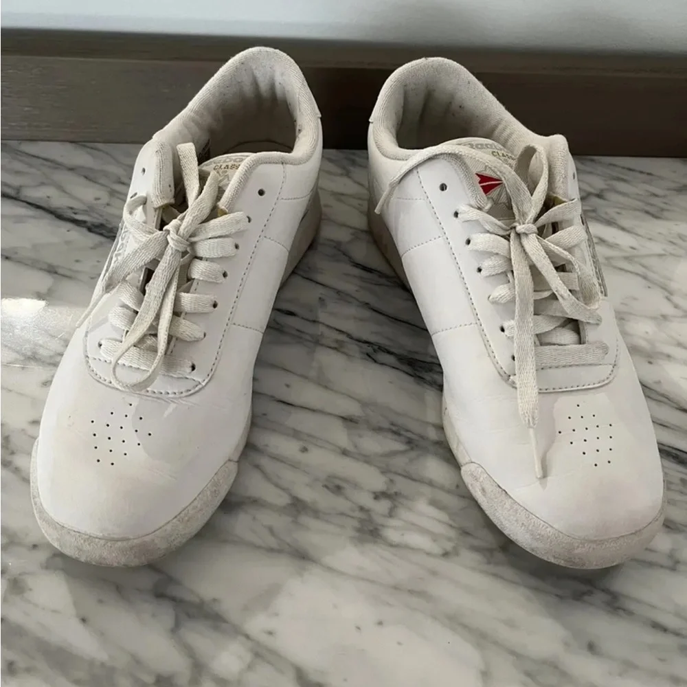 Reebok White Sneakers Sz 8 EU 38.5 Athletic Shoes Exercise Vintage 80s 90s